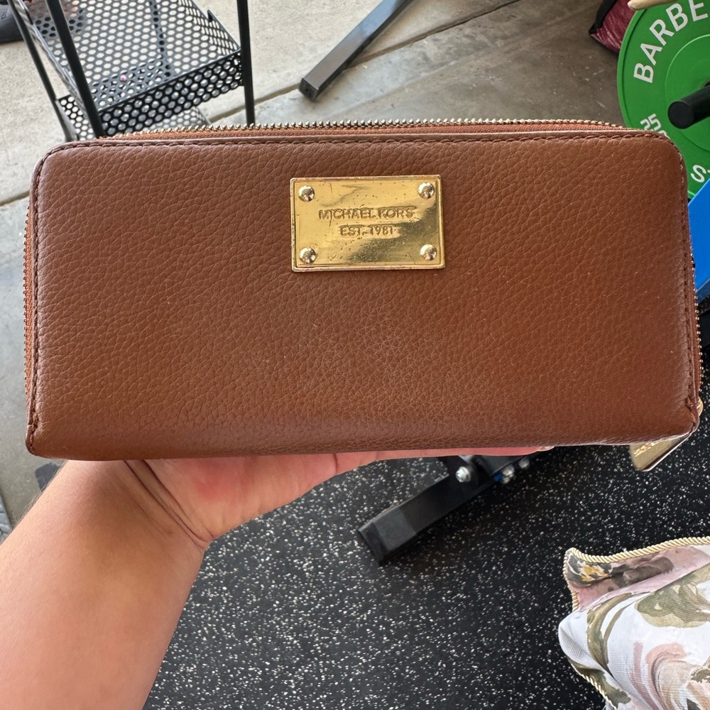Michael Kors Chestnut Leather Clutch